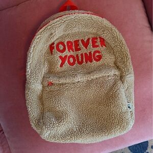 Mini Rodini kids Forever Young Beige Sherpa Backpack